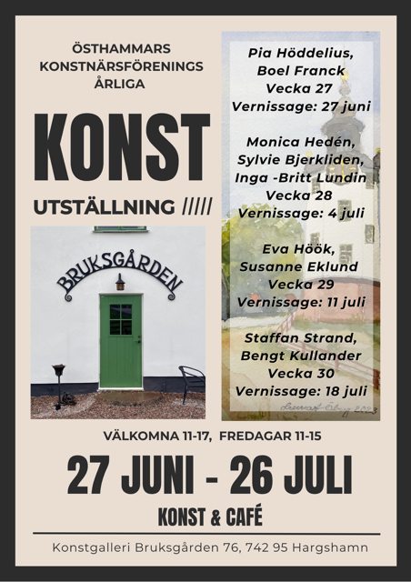 Konstutställning i Bruksgården Harg  Café och Konst 